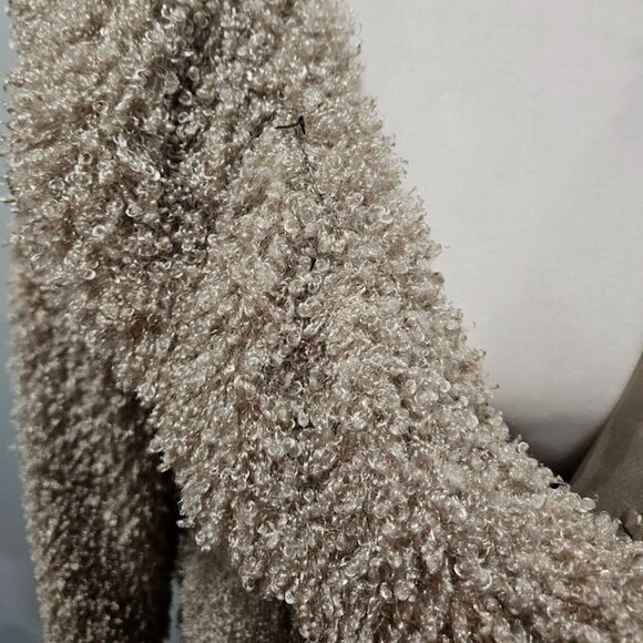 Sioni Beige Fuzzy Soft Blazer Jacket Large Long Sleeve Lined Boho Chic Comfy - Picture 7 of 12
